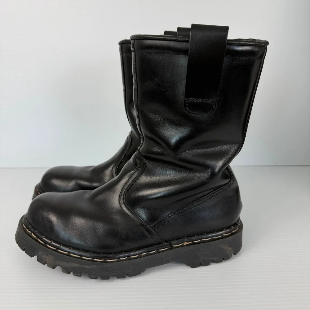 Gripfast Original England Black Leather Pull On Industrial Punk Mens US 10 UK‎ 9